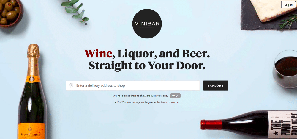 minibar for party planning
